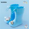 Botas de Chuva Infantis Pig Daddy Sapatos de Borracha Infantis Botas de Chuva de Cano Médio com Cordão para Meninos e Meninas Sapatos de Água Impermeáveis Antiderrapantes para Jardim de Infância