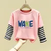 Camiseta Interior de Manga Larga para Niños, Nuevo Estilo Primavera y Otoño, Camiseta Interior de Algodón Puro para Niños, Atuendo de Primavera con Estampado de Dibujos Animados, Camiseta de Capa Interior