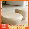 Mesa de Chá Baixa Esférica de Pedra Natural Estilo Celebridade da Internet Estilo Wabi-Sabi Mesa de Canto Móveis Macios de Designer Móveis de Pedra Personalização