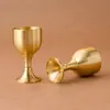 Cálice de Latão Taça de Vinho Estilo Chinês Banquete Copo de Cobre Copo de Água Benta Mesa de Escritório Artesanato de Cobre Ornamento de Cálice Sagrado Atacado