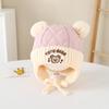 Estilo Celebridad de Internet Gorro de Invierno para Bebé Niña Orejas de Oso Lindas Protección para las Orejas Gorro Lei Feng Niño de 3 Años Cálido Gorro de Punto para Niños