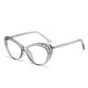 Gafas pequeñas fragantes estilo europeo y americano moda femenina Phnom Penh ojo de gato anti-luz azul tendencia de moda chica popular gafas planas montura para miopía