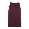Falda midi de lana estilo minimalista con cinturón, color café, transmisión en vivo de producto nuevo, dropshipping transfronterizo