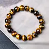Pulsera de Ojo de Tigre Amarillo Imitación de Círculo Único Pulsera Hombres y Mujeres Hilo de Mano de Ojo de Tigre Dorado Pulsera de Círculo Único Joyería para Parejas Joyería Regalo de Cumpleaños
