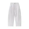 Pantalones Anchos de Pierna Recta Casuales Sueltos con Cordón y Cintura Elástica de Estilo Japonés para Hombre Rumei, Tendencia Calle Primavera y Otoño