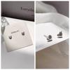 Pendientes de botón con forma de corazón delicados y exquisitos de aguja de plata S925 para mujer, Pendientes de diseño minimalista de nicho para uso diario