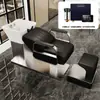 Venta Directa de Fábrica Cama de Champú Cerámica para Barbería Cama de Enjuague Semi-reclinable Cama para Salón de Peluquería Cama de Champú Estilo Celebridad de Internet