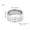 Anillo de Acero de Titanio con Cielo Estrellado que No se Desvanece para Mujer, Moderno y Elegante, Anillo de Circonita Cúbica de Lujo Ligero, Anillos Populares para Parejas