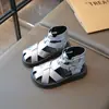 Sandalias romanas cruzadas de verano para niños de estilo coreano, zapatos de princesa para niña, suela blanda, zapatos de playa para bebé
