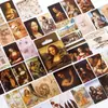 Caja de Pegatinas Poesía de Azúcar Serie de Pinturas Famosas Mundialmente Pegatinas Artísticas Retro para Decoración de Diarios DIY 45 Piezas 6 Diseños