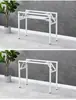 Mesa plegable Estante Patas de mesa blancas Restaurante Metal Soporte de doble capa Estante de almacenamiento plegable Estante para flores Especial de primavera Venta al por mayor
