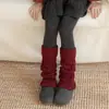Calentadores de Bota de Algodón Estilo Fair Isle Rojos para Niñas, Engrosados para Otoño e Invierno, Festivos y Cálidos para Niños, Adecuados para el Año del Zodiaco