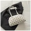 Bolso Único con Textura Bolso Tipo Bowling 2026 Otoño Nuevo Simple Lunares Bolso de Hombro para el Día a Día