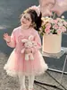 Vestido sudadera estilo coreano de Elsa para niñas, nueva colección otoño 2026, vestido de princesa de malla de calidad de exportación, ropa para niños, disponible para dropshipping