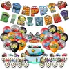 Novas Decorações de Aniversário com Tema de Corrida Balões, Faixas, Toppers de Bolo com Tema de Carros para Crianças