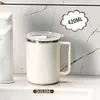 Copo de enxaguante bucal de aço inoxidável 304 com alça, anti-queda, copo de lavagem doméstico, copo para escovar os dentes, copo para beber de estudante e escritório, caneca