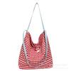Bolsa de Mano de Cuadros Estilo Coreano Ins para Mujer 2026 Nueva Elegante Versátil Bolso Cruzado Gran Capacidad Bolso de Hombro para Viajes
