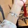Pulsera de Pie Plata 9999 Nueva China Antigua Giro Moebius Amarillo Dios de la Riqueza Tesoro de la Suerte Pulsera de Pie de Plata Año Nuevo