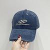 Gorra de Béisbol Lavada y Desgastada de Moda Estilo Japonés para Hombres y Mujeres Nuevo Estilo de Primavera y Otoño Gorra de Copa Suave Bordada Distintiva con Agujeros