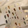 Adesivos de Unha Estilo Francês Ironstone com Estampa Animal M-1308 Coloridos Dourados Leopardo Personalizado Zebra Vaca