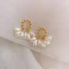 Aretes de Perlas Aguja de Plata de Alta Calidad, Elegantes de Mariposa de Nicho a la Moda, Aretes de Alta Gama, Aretes Versátiles Retro Franceses