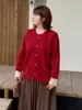Atuendo de Año Nuevo Estilo Chino Tradicional, Cárdigan Rojo Estilo Chino Nuevo, Ropa de Invierno para Mujer Tallas Grandes, Top Adelgazante 433751