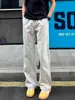 Pantalones Casuales Versátiles de Corte Diagonal Básico Americano para Hombre Otoño Adelgazantes Modernos Sueltos Rectos Cargo Micro Acampanados Largos