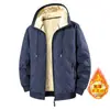 Chaqueta con capucha de lana de cordero ultrasónica de algodón de talla europea transfronteriza para hombre de mediana edad y ancianos, acolchada con terciopelo, talla grande, chaqueta para hombre