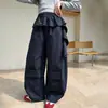 Pantalones Casuales de Pierna Ancha para Niñas Otoño 2026 Nueva Moda Primavera-Otoño Pantalones con Bolsillos para Chicas de Secundaria Pantalones Cargo Deportivos