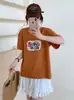 Envío Directo desde el Mercado de las Trece Líneas: Camiseta de Algodón Copo de Nieve, Envío Directo de Una Pieza, Cuello Redondo, Adelgazante, Versátil, Manga Corta, Verano, Fábrica de Origen