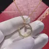 Prata de lei S925 cartão casa completo diamante prego colar versão alta CNC esculpido banho de cor 18K explosões outlet de fábrica