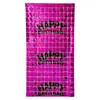 Decoración de Fiesta Temática de Cumpleaños en Inglés Transfronteriza Cortina de Lluvia Cuadrada de Papel de Aluminio 1* 2m con Feliz Cumpleaños en Inglés