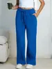 Calça de moletom feminina plus size solta de perna larga mais vendida com forro de fleece e cordão na Amazon e Temu na Europa e América