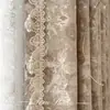 Cortinas Negras Originales Estilo Medieval Vintage Francés Rosa en la Niebla Jacquard Teñido con Hilo de Chenilla Doble Cara para Dormitorio