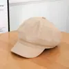 Boina elegante con acentos metálicos, moda urbana estilo británico, gorra de pico moderna, nueva colección de otoño, sombrero octogonal para mujer