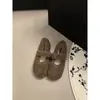 Primer Encuentro Temporada Leche Blanca Francesa Plus Terciopelo Cálido Peludos Zapatos Mujer 2026 Otoño/Invierno Nuevo Estilo Mocasines de Exterior sin Cordones