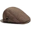 Gorro Caliente de Terciopelo Engrosado, Boina de Espiga a la Moda, Gorro de Otoño e Invierno para Hombre, Gorra de Béisbol Casual, Gorro para Personas Mayores