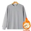 Sudadera nueva de algodón pesado con cuello redondo, corte holgado, estilo masculino, color liso, top casual, disponible en varios colores