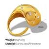 Anel Cruzado Europeu e Americano com Pedras de Diamante e Pérolas de Água Doce, Banhado a Ouro 18K, Anel Geométrico Aberto de Concha Branca para Joias Femininas