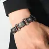 Pulseira de Couro Punk Simples Europeia e Americana Pulseira de Pulso com Rebites Gravados Personalizados Pulseira Cruzada Moda Masculina e Feminina Ornamentos de Mão Atacado