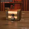 Caixa de Armazenamento Quadrada de Madeira com Imitação de Cobre Vintage Caixa de Armazenamento para Diversos de Mesa Objetos Pequenos Caixa de Armazenamento para Acessórios de Fuga Jóias