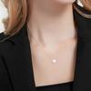 Collar de Plata Pura S925 con Colgante de Corazón Lágrima, Cadena para Clavícula para Mujer, Lujo Ligero, Simple y Moderno, Joyería de Cadena para el Cuello Meiya
