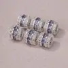 Cuentas de cubo de circón incrustadas en oro de 18 quilates para pulsera de ruedas DIY, collar, accesorios de joyería hechos a mano con cuentas, venta al por mayor