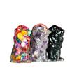 Enfeites de Leão Feitos de Resina e Cristais Naturais, Posição Sentada, Plantas Verdes de Leão, Decoração de Estátua para Desktop, Escritório, Casa