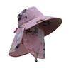 Sombrero de sol de ala ancha para primavera y verano, sombrero de sol para secado al aire libre en granja, sombrero de sol con protección solar para ciclismo, sombrero de té con máscara a prueba de polvo para mujer
