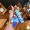 Llavero Creativo de Goma Suave para Minecraft Colgante Llavero Personaje Decoración de Coche Muñeco de Dibujos Animados Adorno Venta al por Mayor