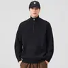 Suéter con Cremallera Tejido para Hombre 2025 Otoño e Invierno Nuevo Estilo Japonés Retro Versátil de Moda Tejido Holgado Cuello Redondo Grueso