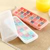 Caja de hielo de silicona con fondo suave para cubitos de hielo congelados con tapa, molde creativo casero para cubitos de hielo congelados para niños, caja de hielo de 24 rejillas