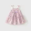 Vestido de tirantes para bebé niña Verano 2026 Nuevo estilo Vestido para niñas Moda de verano Vestido de princesa hada a la moda Vestido de vacaciones