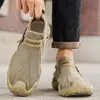 Tênis Masculino Verão 2026 Novo Antiderrapante Resistente ao Desgaste Casual Versátil Moderno Moda Zíper Lateral Slip-on Lona